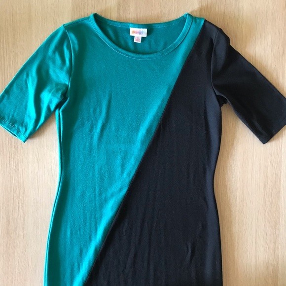 LuLaRoe Dresses & Skirts - Lularoe Julia teal and black fitted tshirt dress